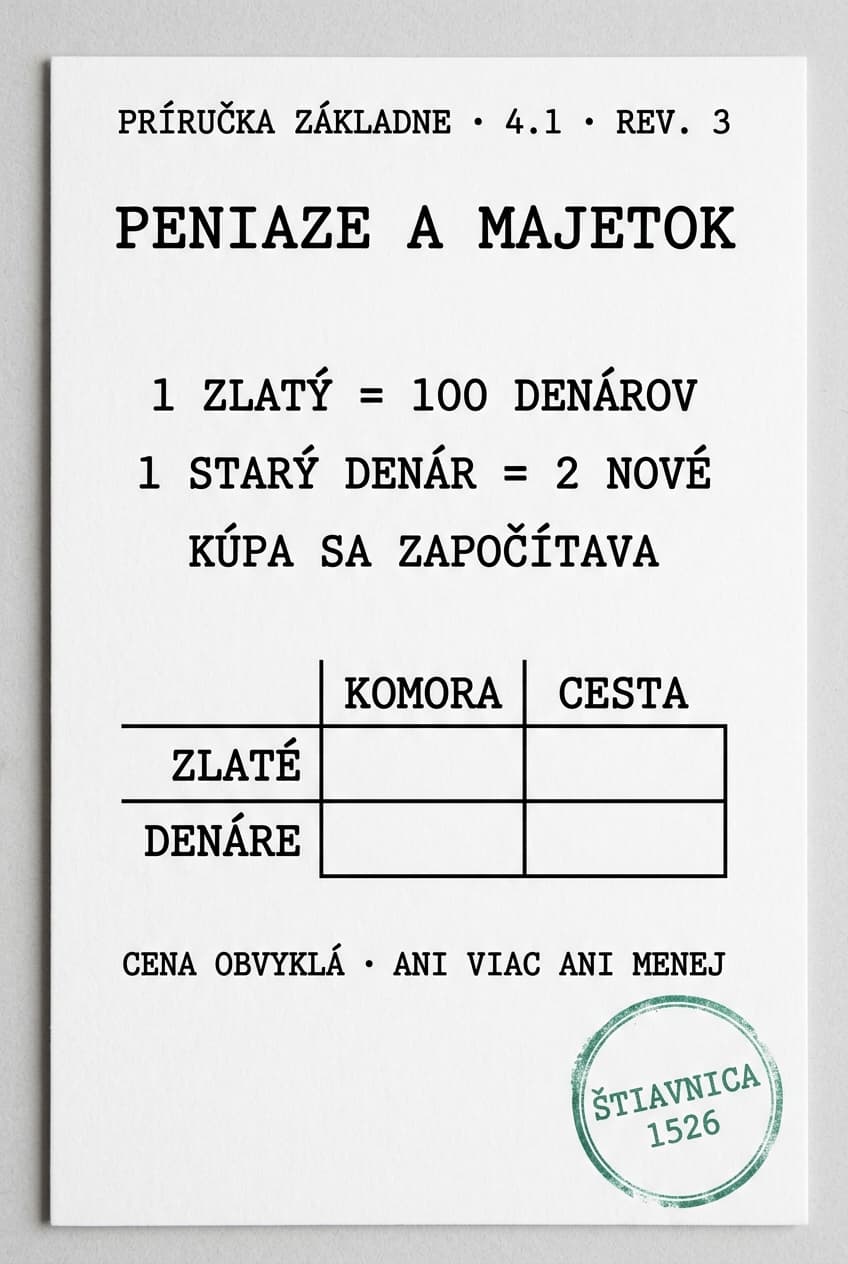 Predpis 4.1 Peniaze a majetok